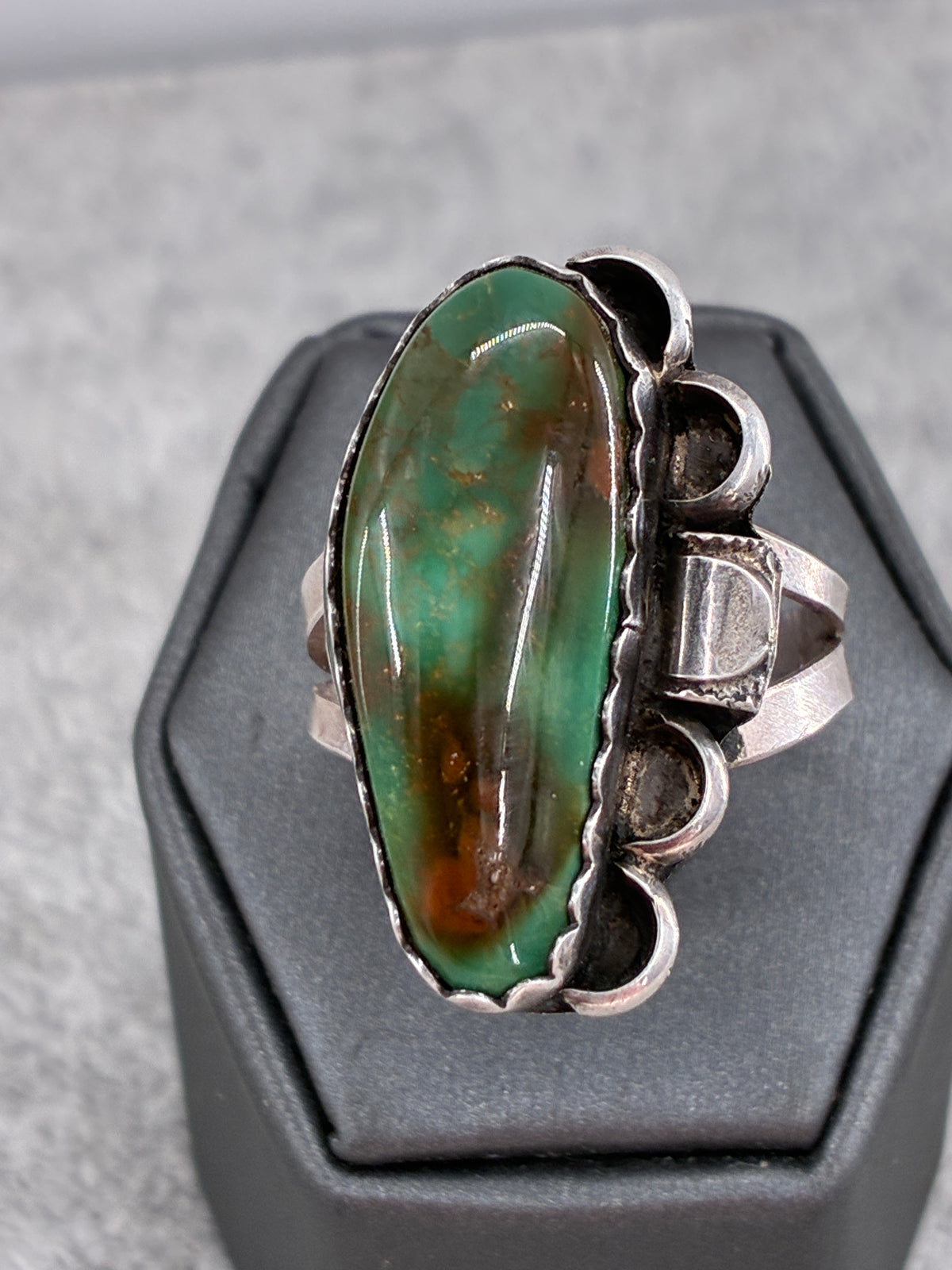 Rescued Variscite and Sterling Silver Ring - Size 10