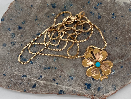 14K Gold 4-Leaf Clover Necklace