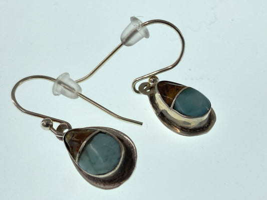 Amber Larimar Earrings #2