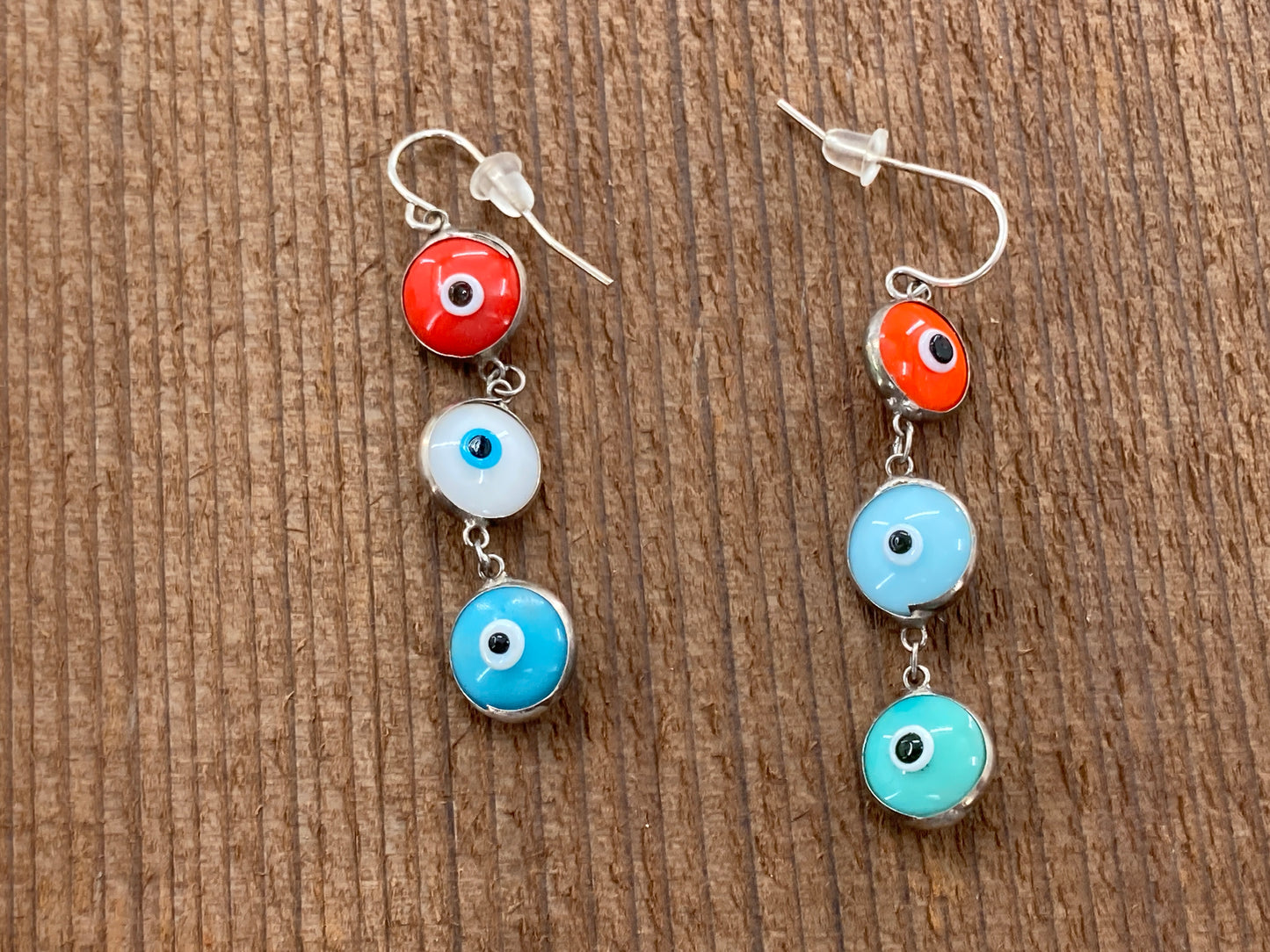 3 Evil Eyes Earrings