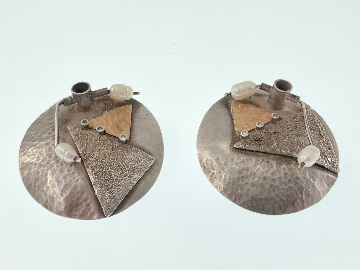 Rescued Artisan Geometric Pearl Earrings