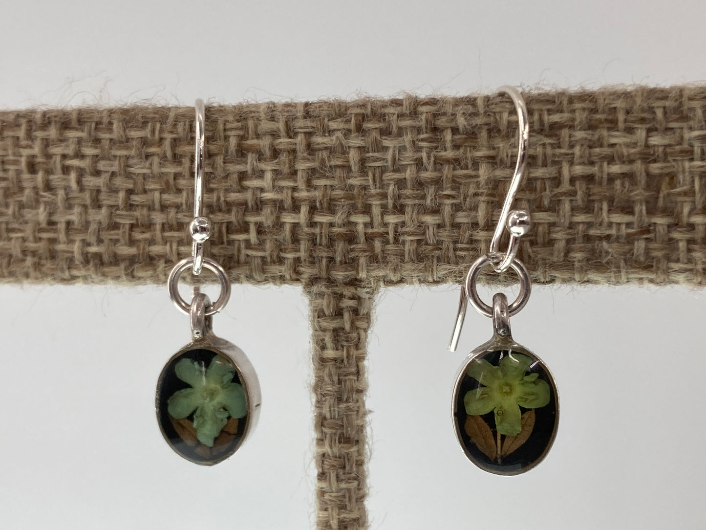 Green Resin set Flower Earrings