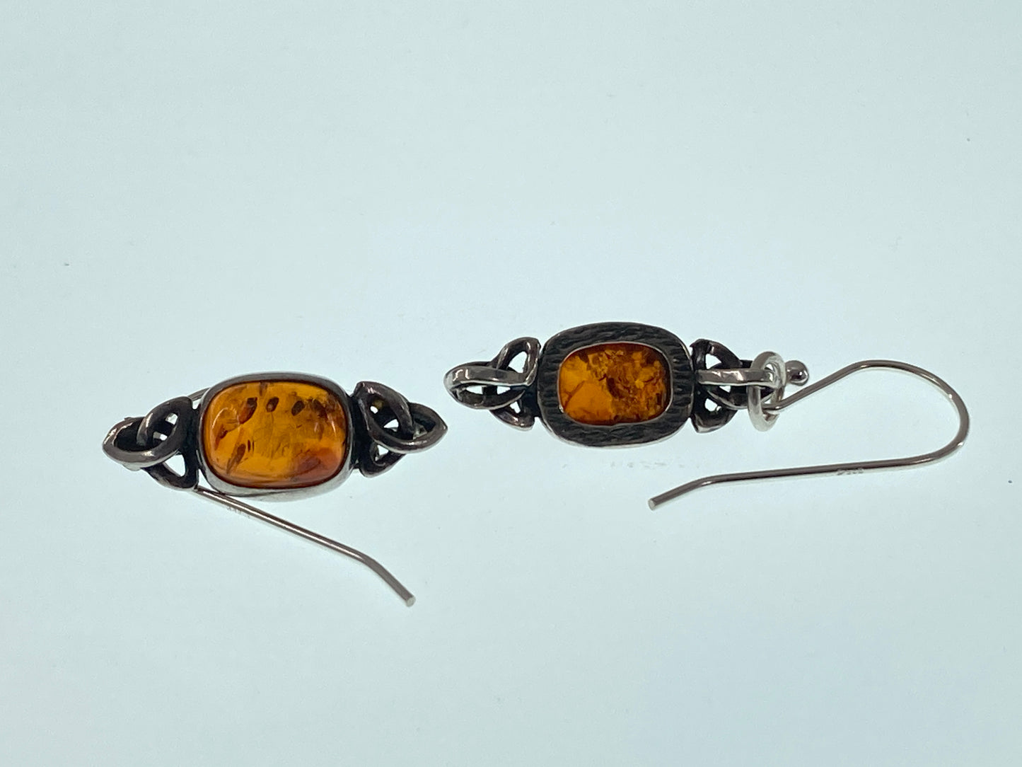 Baltic Amber Trinity Knot Single Earrings #2