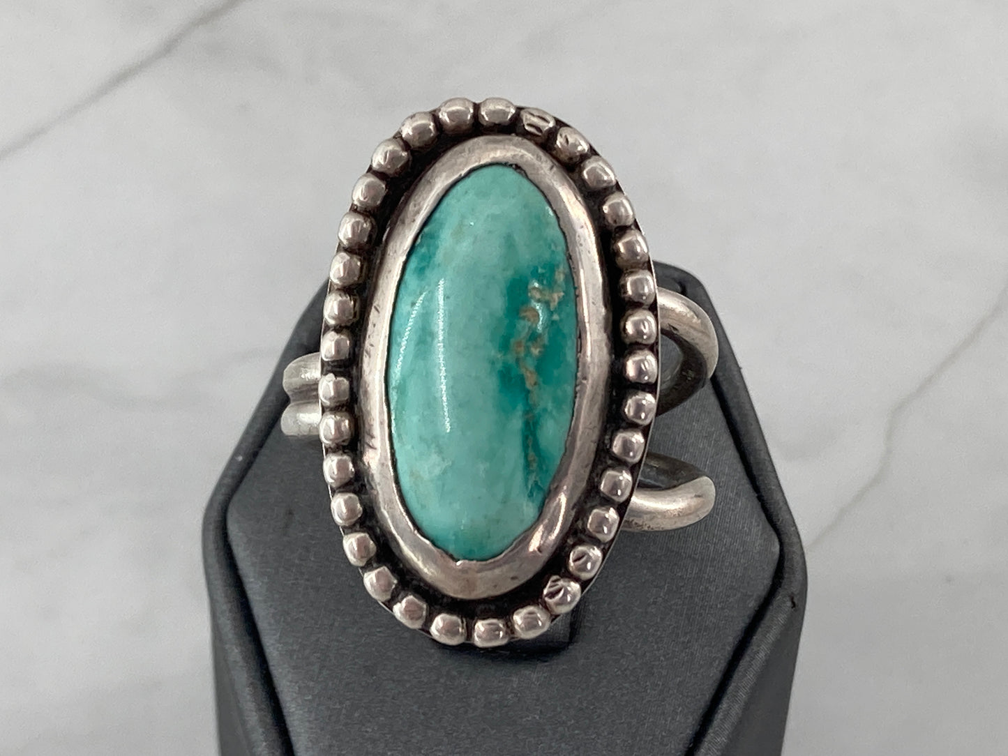 Turquoise Button Cuff Ring
