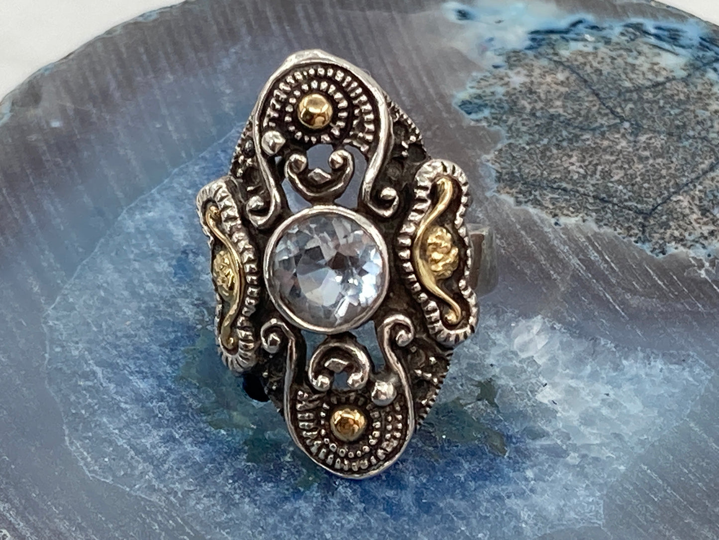 14K Gold & Topaz Stone Ring