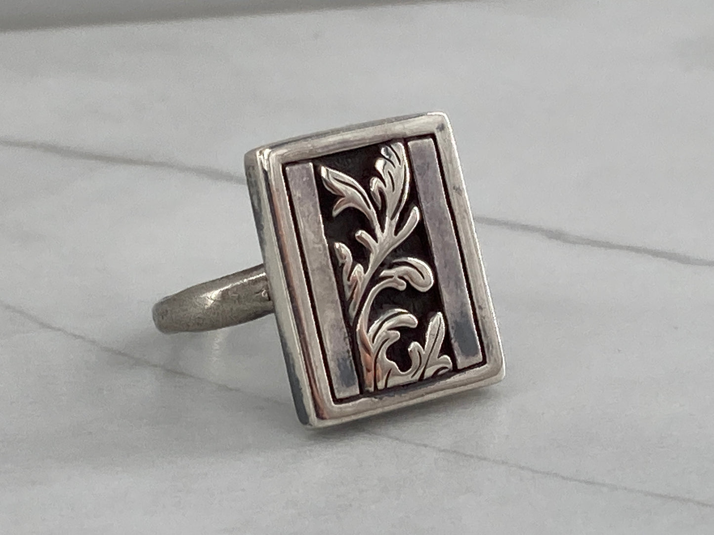 Sterling Silver Leaf Design Ring #1