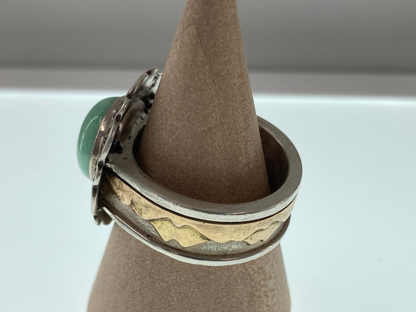 Jadeite and 14K Gold Mountain Ring