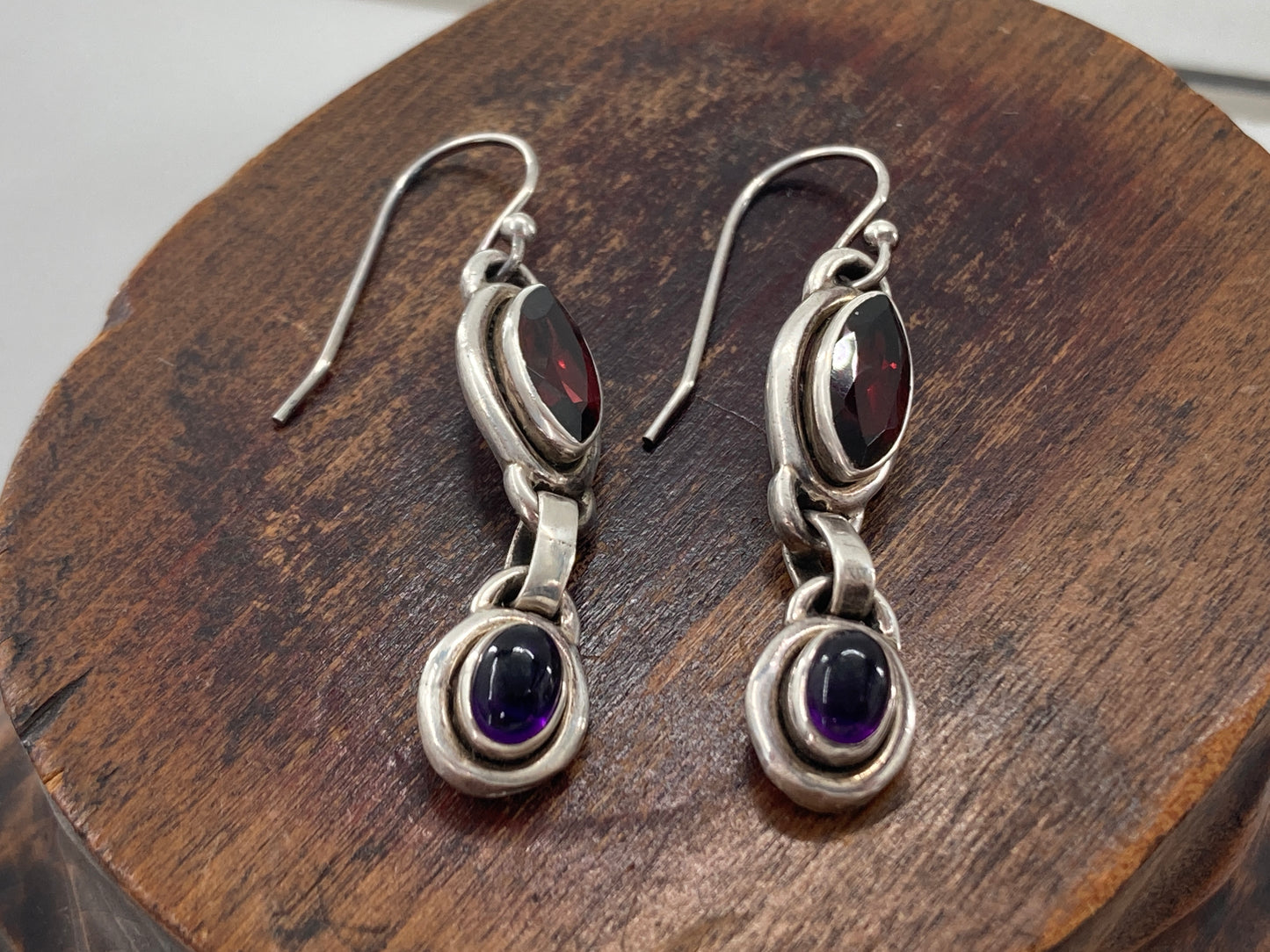 Garnet and Amethyst Earrings #2