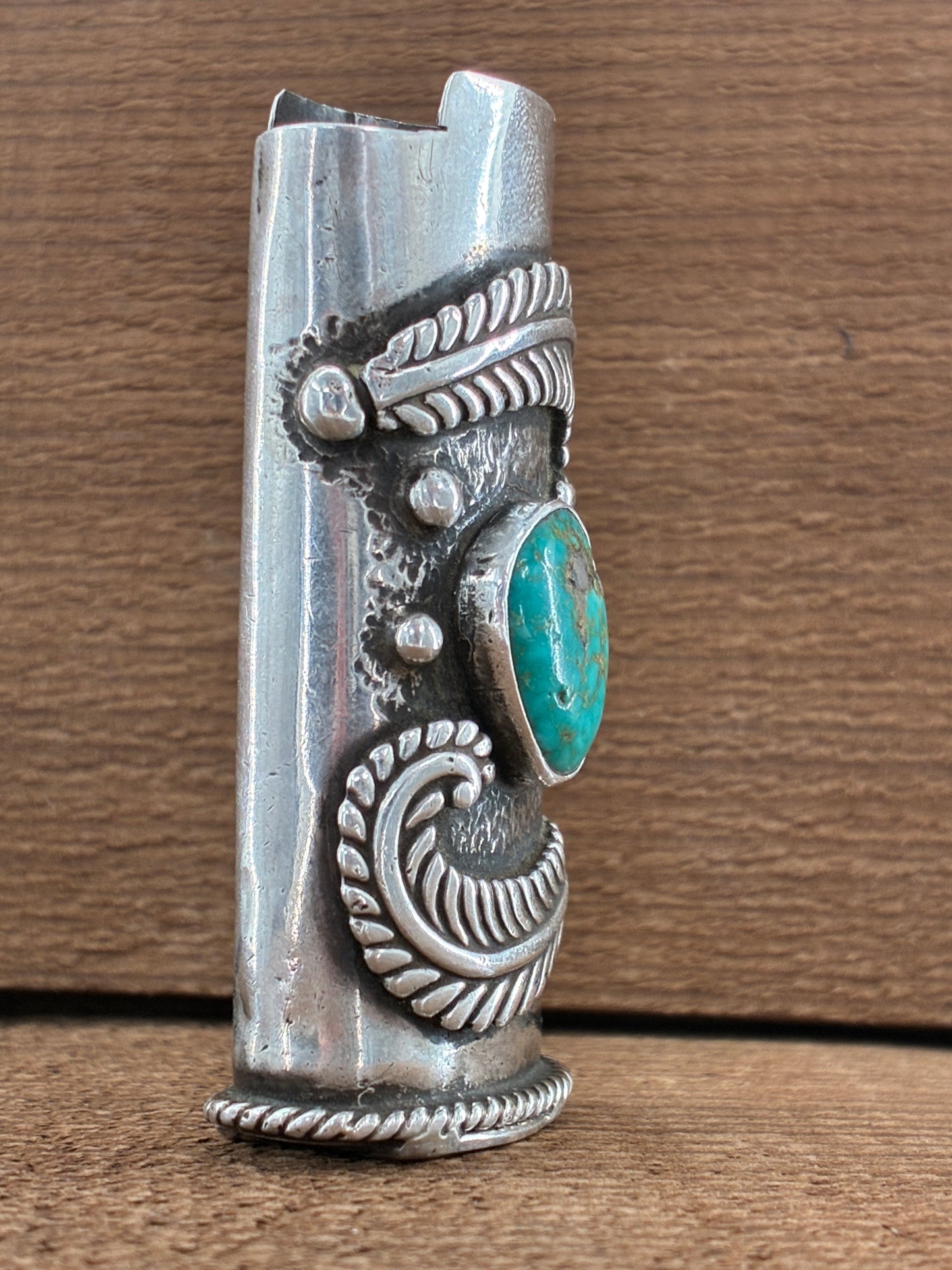 Tippy the Sterling Silver Turquoise Lighter Case Jacket