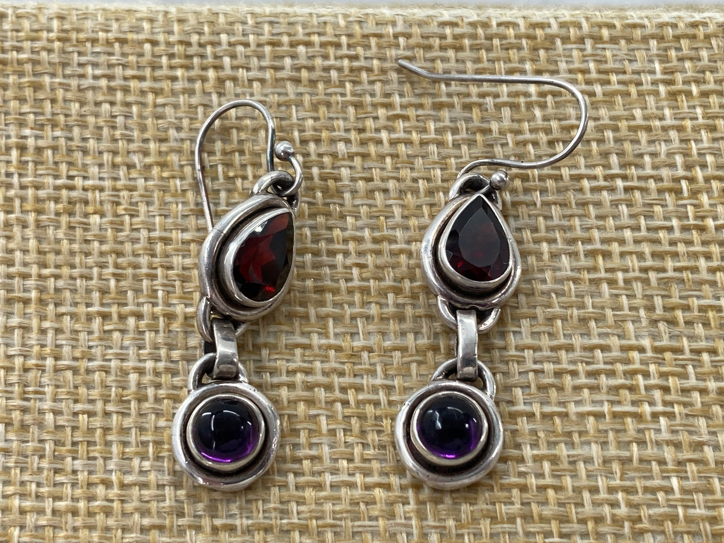 Garnet and Amethyst Rescued Earrings #1