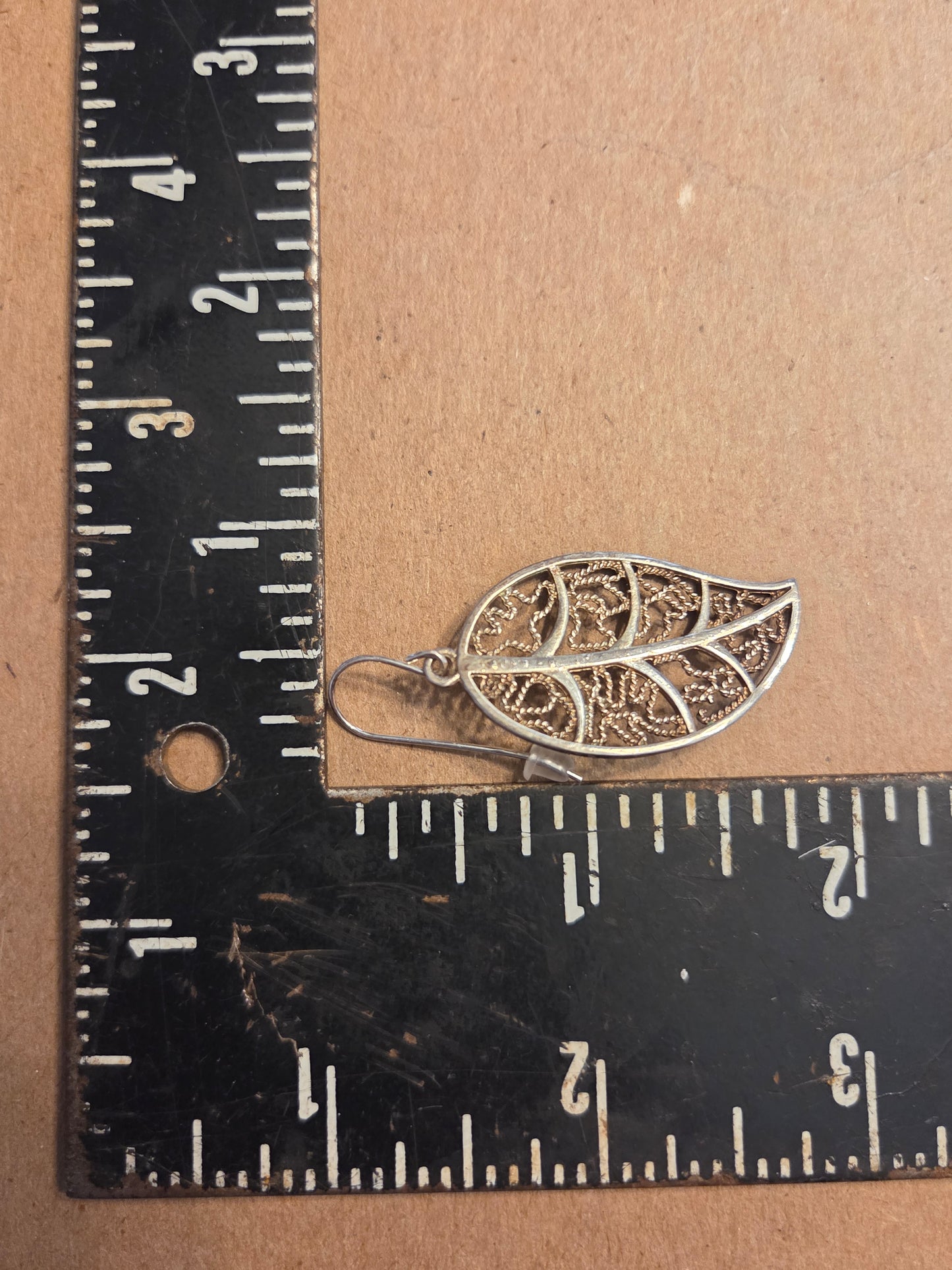 Sterling Cage Leaf Earrings