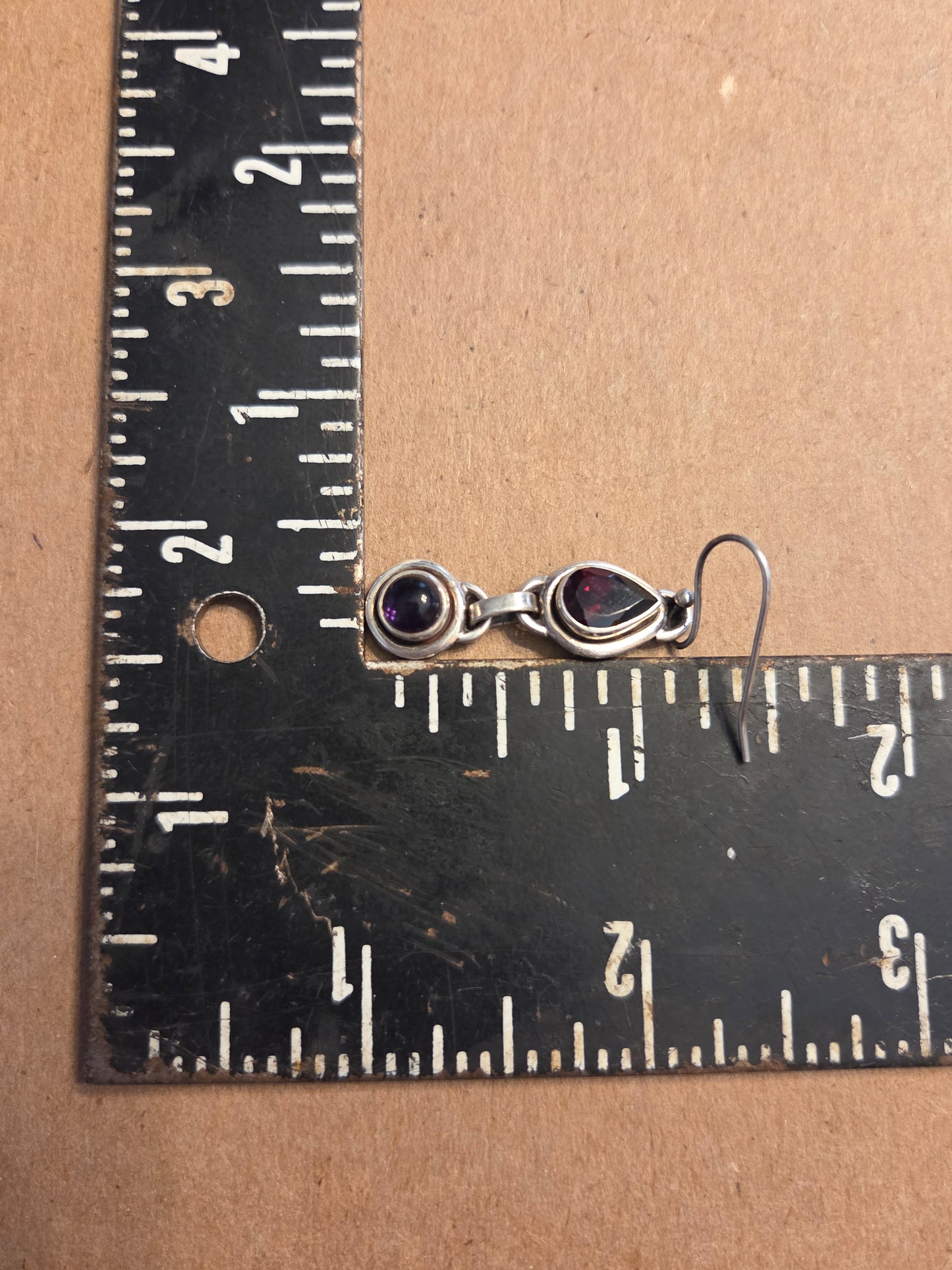 Garnet and Amethyst Rescued Earrings #1