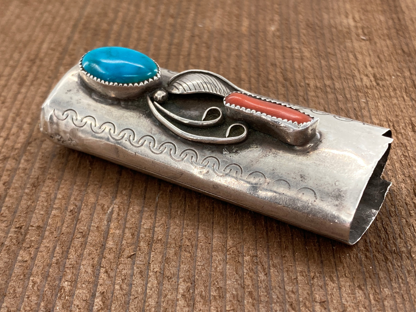 Coral & Turquoise Bic Lighter Case