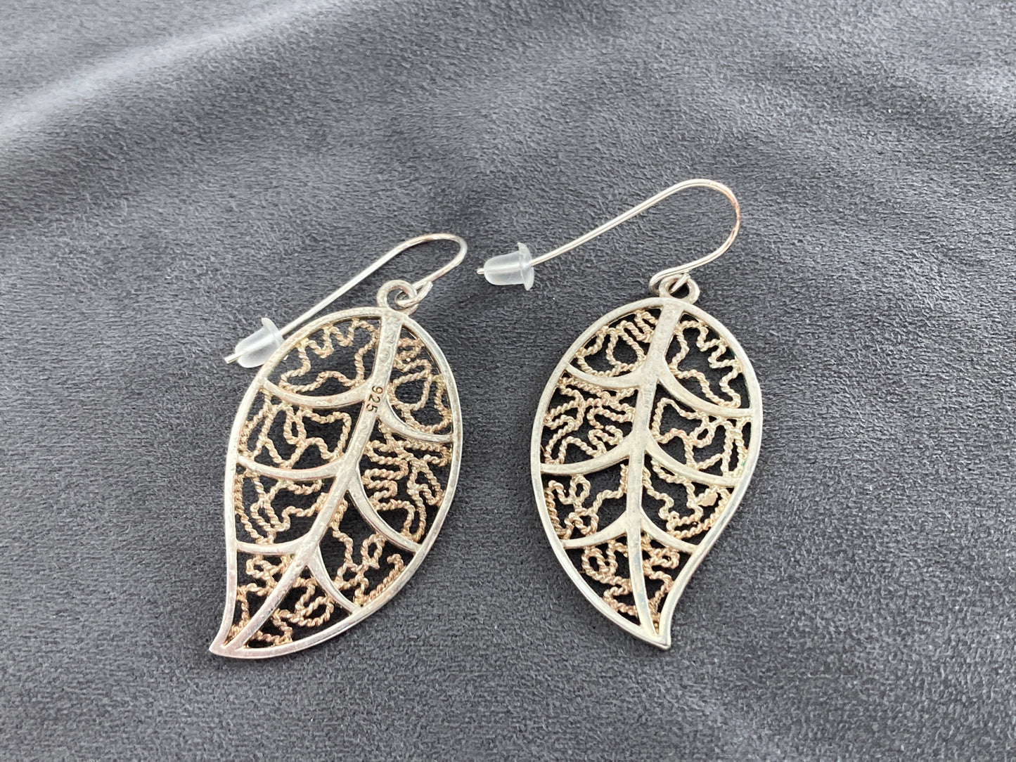 Sterling Cage Leaf Earrings