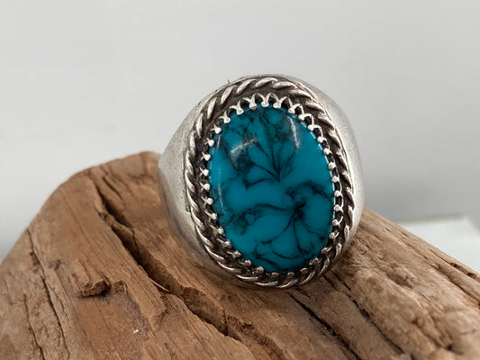 Vintage Taxco Simulated Turquoise Ring