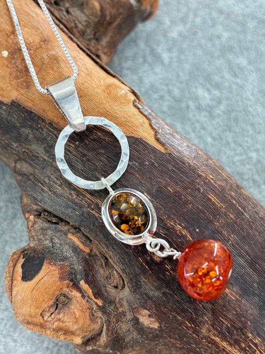 Yellow and Orange Amber Necklace