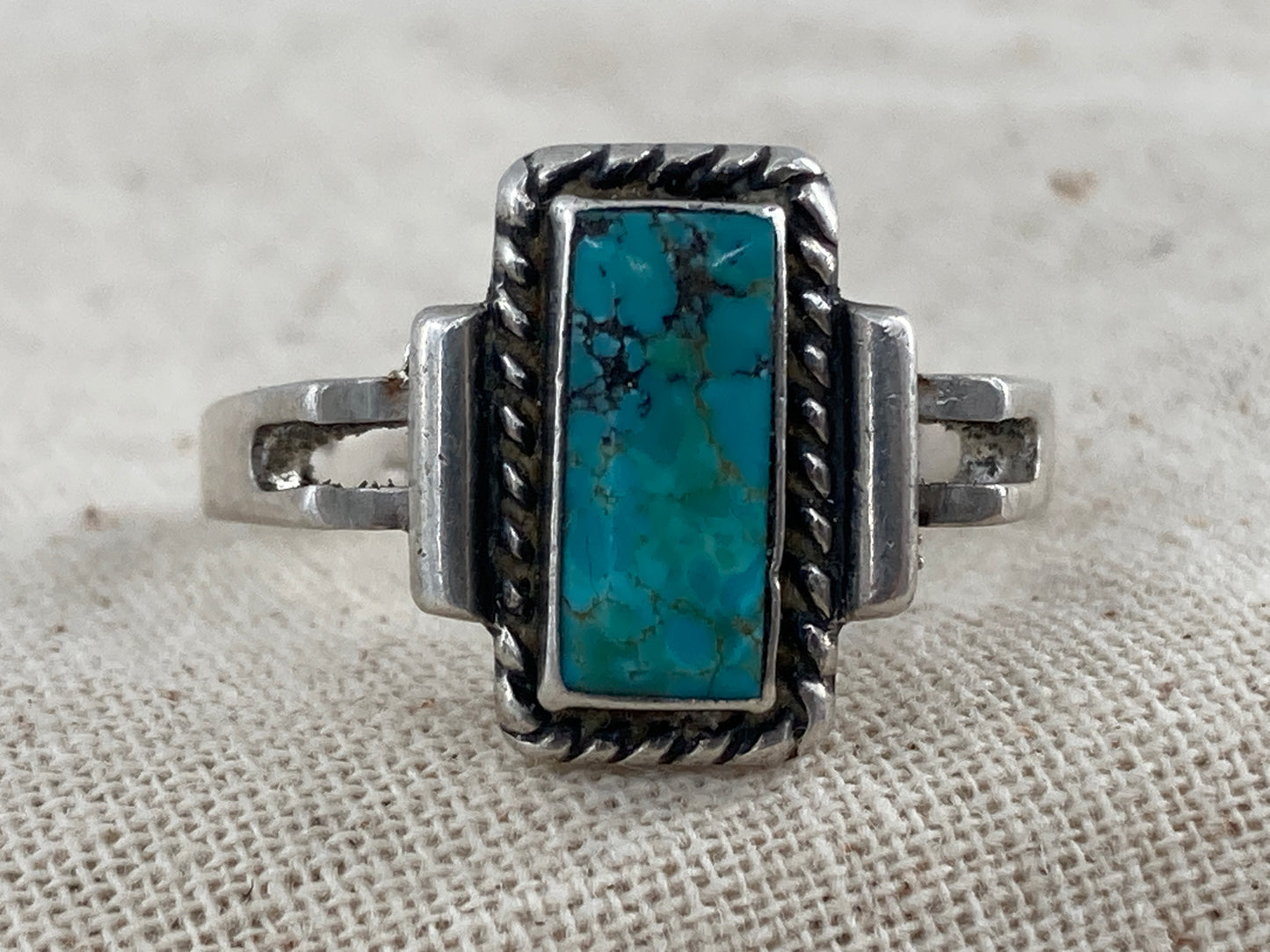 Rectangle Turquoise Ring
