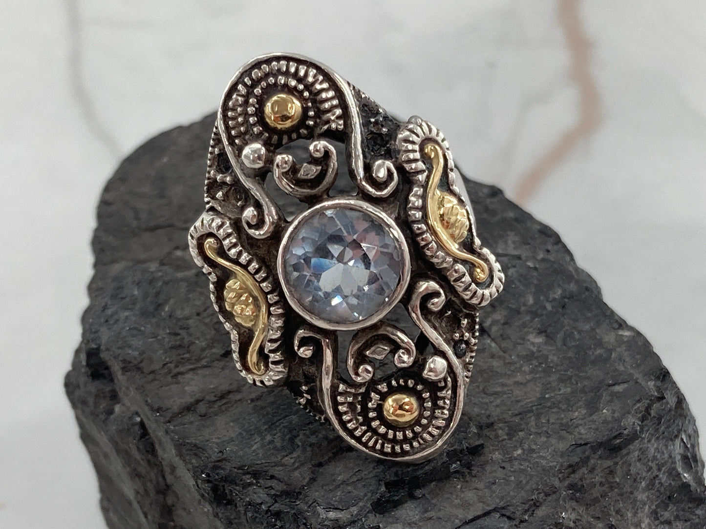 14K Gold & Topaz Stone Ring