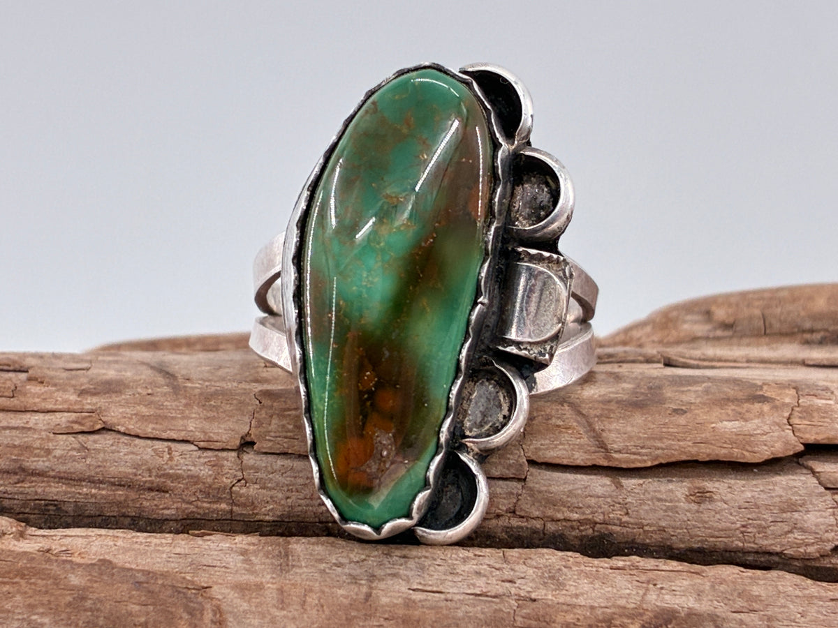 Rescued Variscite and Sterling Silver Ring - Size 10