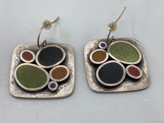 Polymer Clay in Sterling Silver Artisan Earrings
