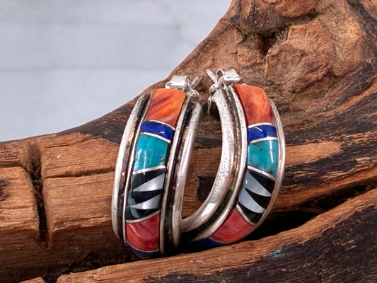 Natural Stones set in Sterling Silver Earrings