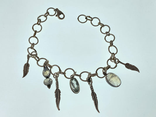Prasiolite & Rainbow Moonstone Bracelet