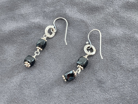 Black Jet Bead Earrings Style 2