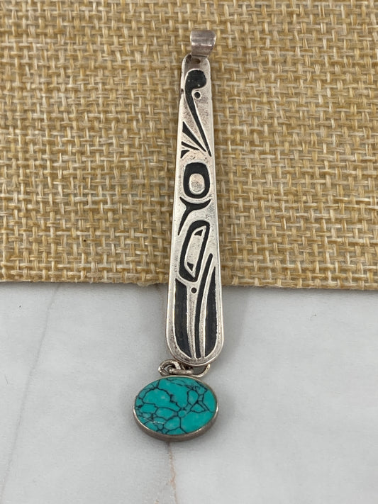 Turquoise and Sterling Silver Reborn Pendant