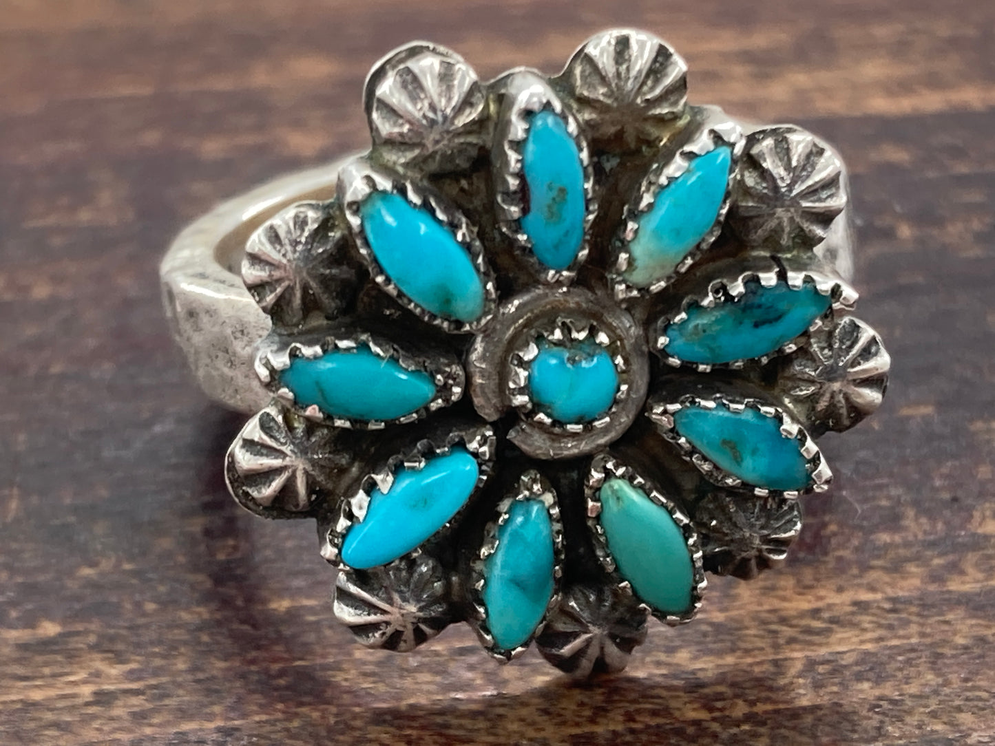 Needlepoint Turquoise Ring