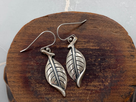 Sterling Silver Leaf Earrings