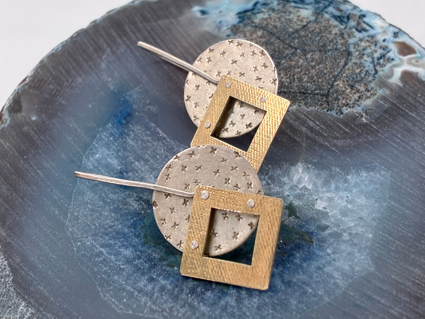 Geometric Sterling Silver Rescue Only Earrings