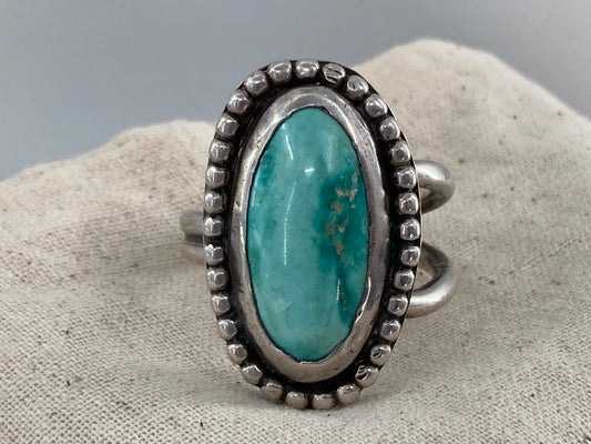 Turquoise Button Cuff Ring