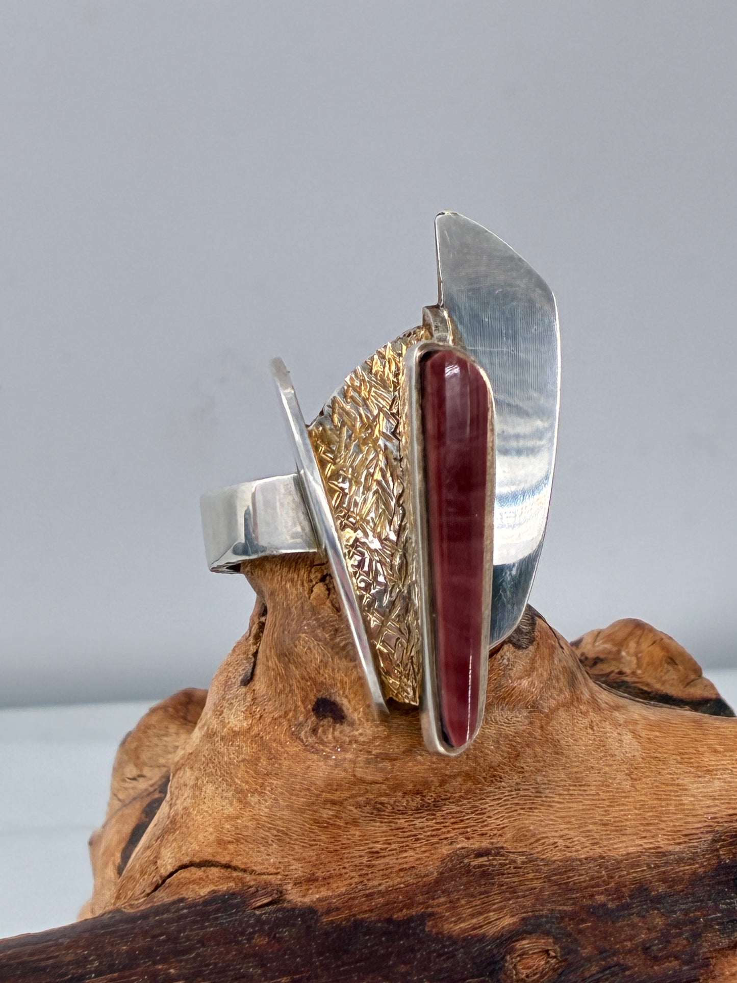 Chalcedony Red Agate Ring