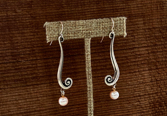 Pearl and Sterling Silver "Flip it!" Earrings