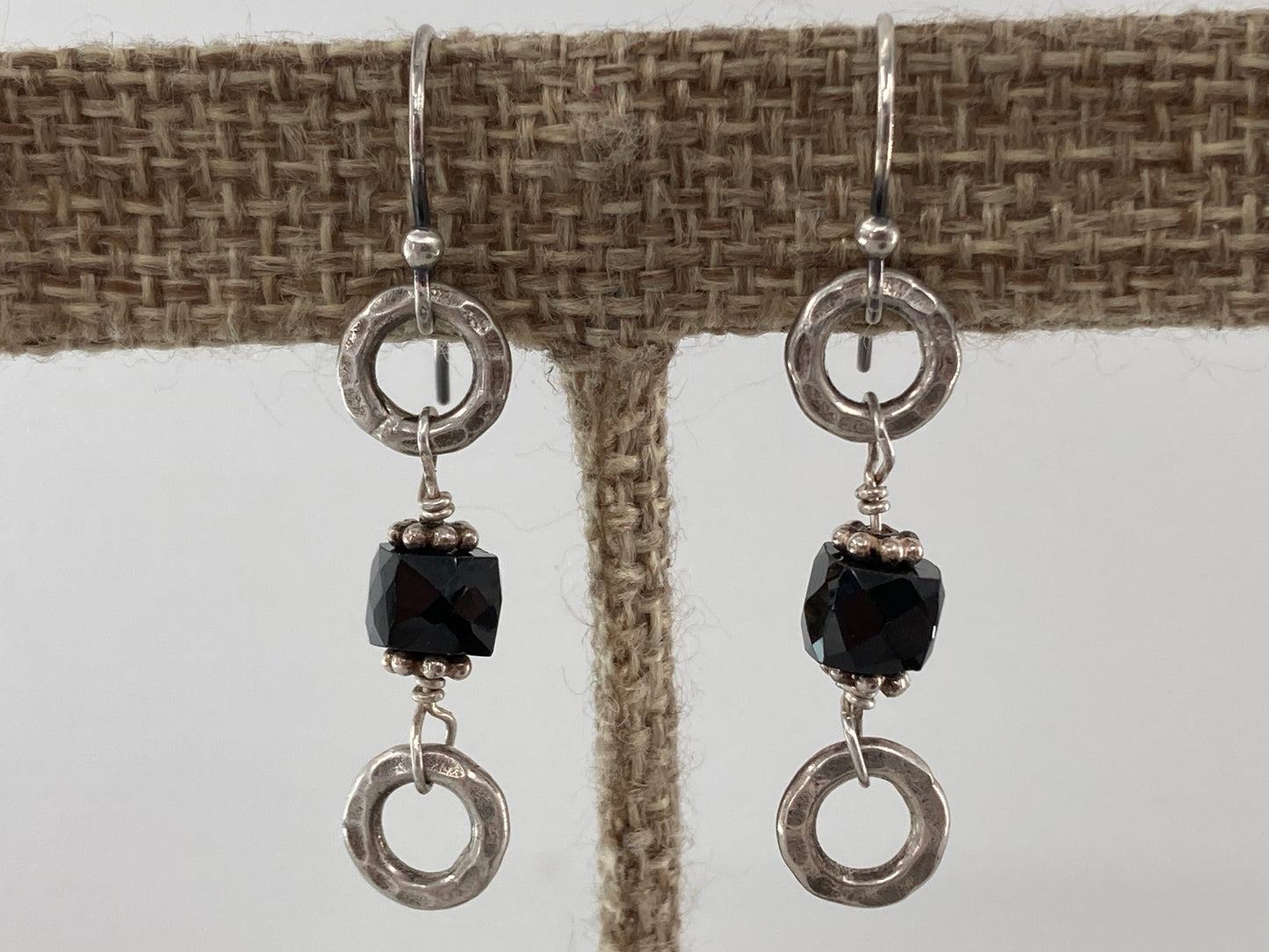 Black Jet Bead Earrings Style 1