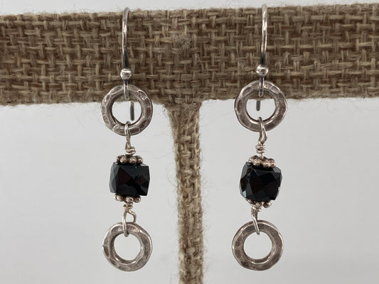 Black Jet Bead Earrings Style 1