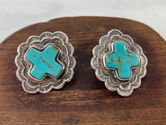 Reconstituted Turquoise Post Earrings