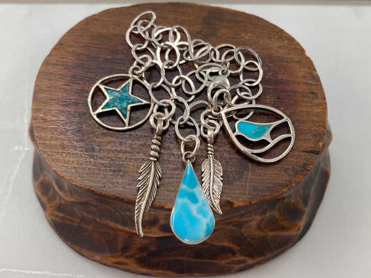 Larimar & Turquoise Chip Bracelet