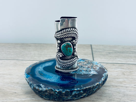Tippy the Sterling Silver Turquoise Lighter Case Jacket