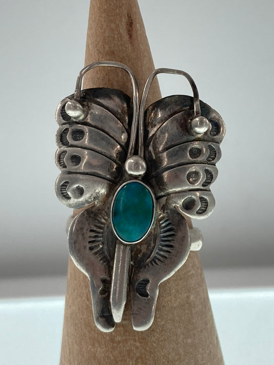 Chrysoprase Butterfly Ring