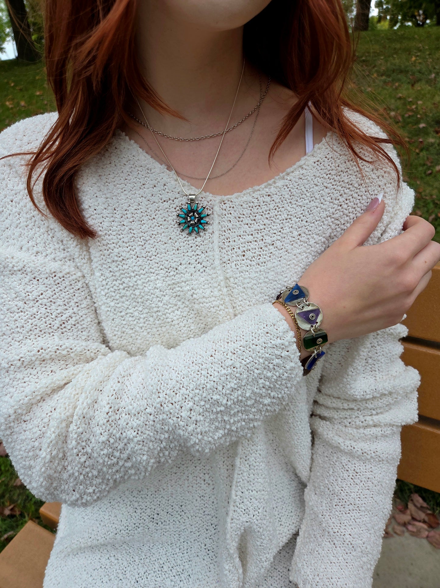 Sterling & Sea Glass Bracelet