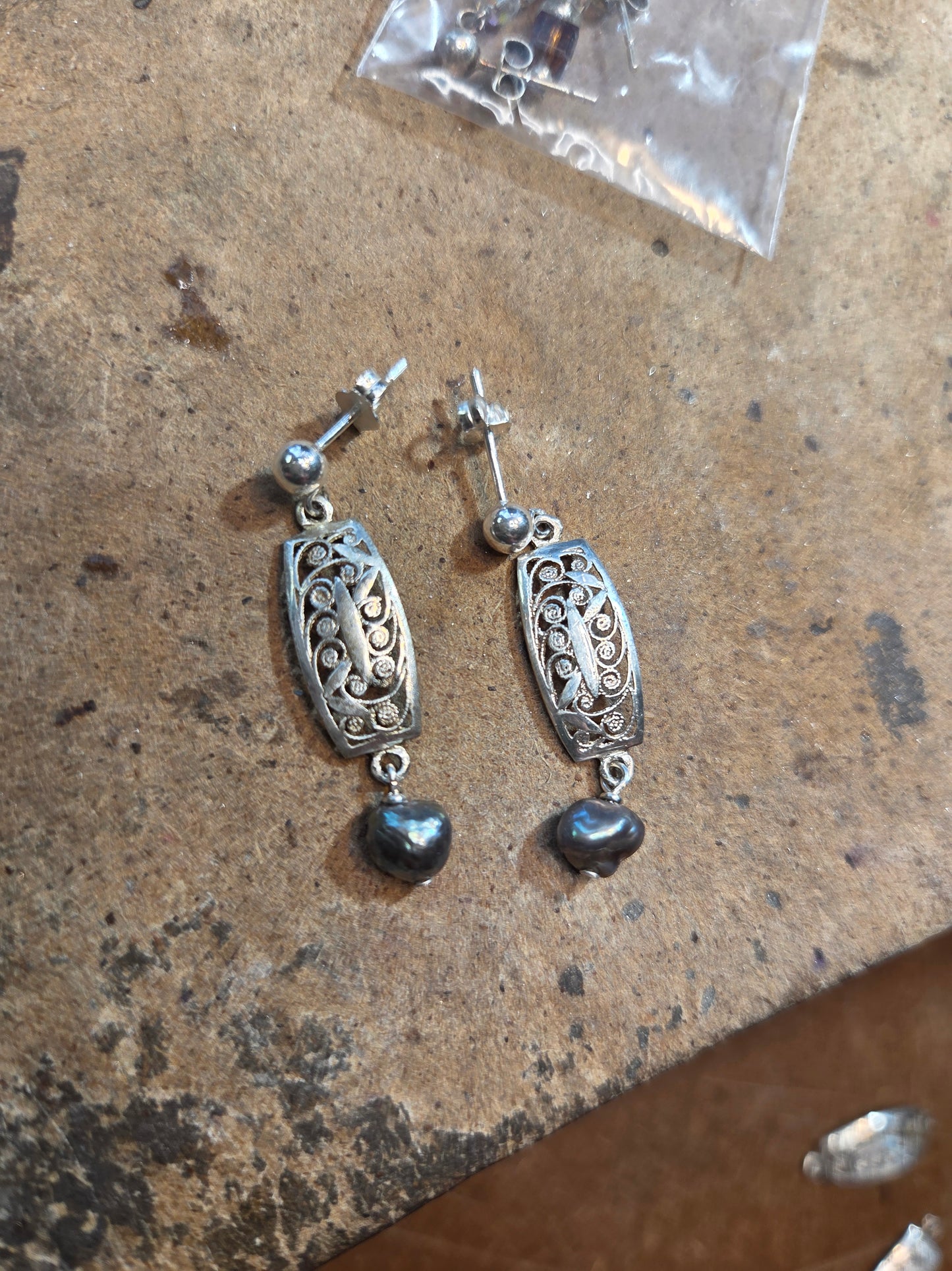 Sterling Silver and Pearl Earrings