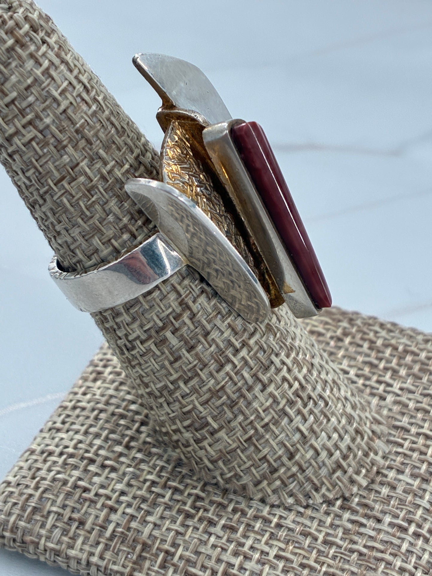 Chalcedony Red Agate Ring
