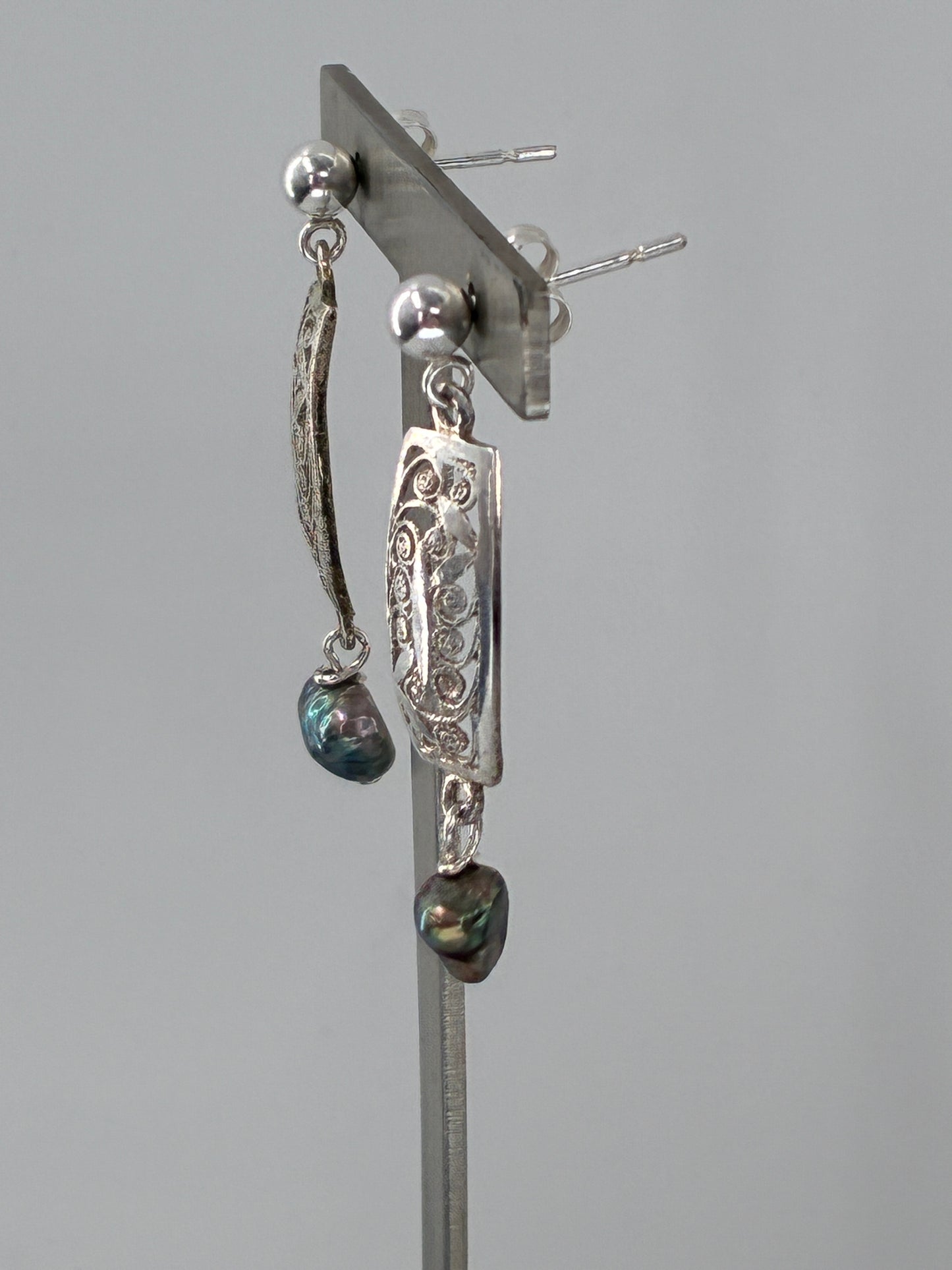 Sterling Silver and Pearl Earrings