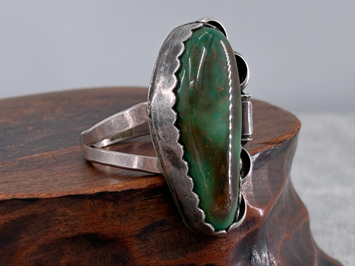 Rescued Variscite and Sterling Silver Ring - Size 10