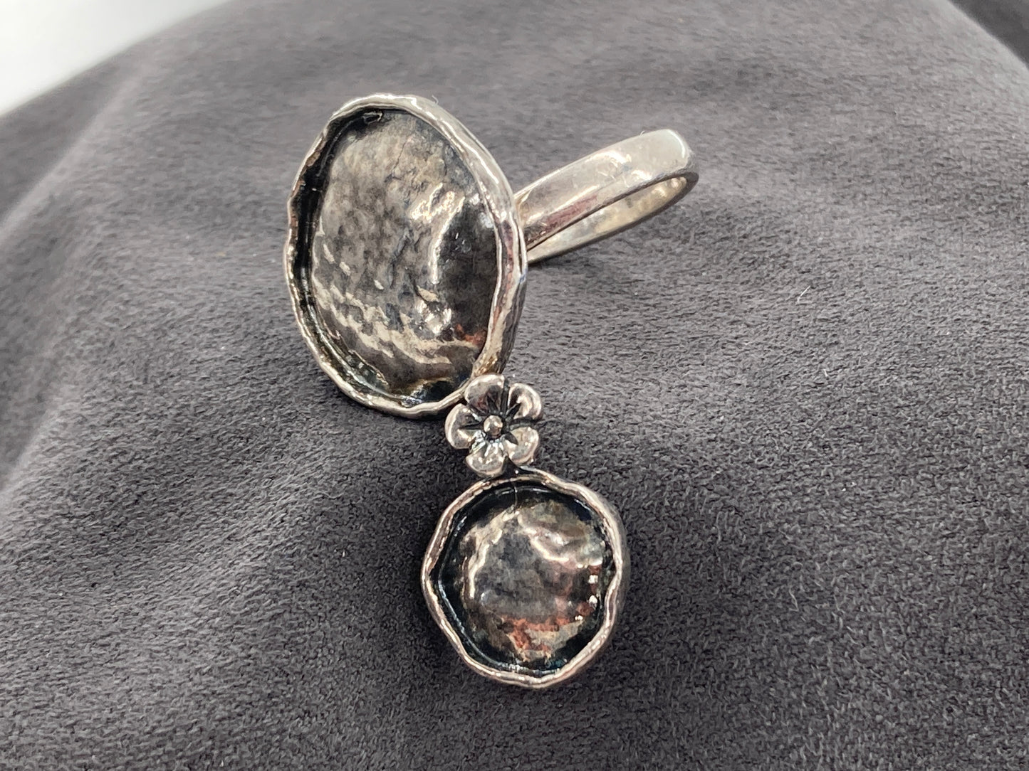Double Trouble Sterling Bubbles Ring