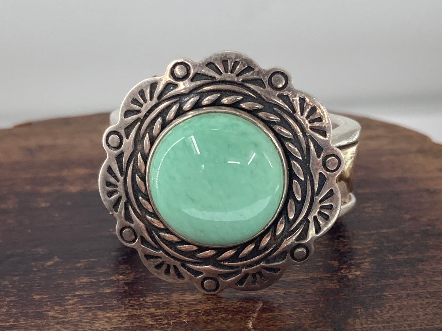 Jadeite and 14K Gold Mountain Ring