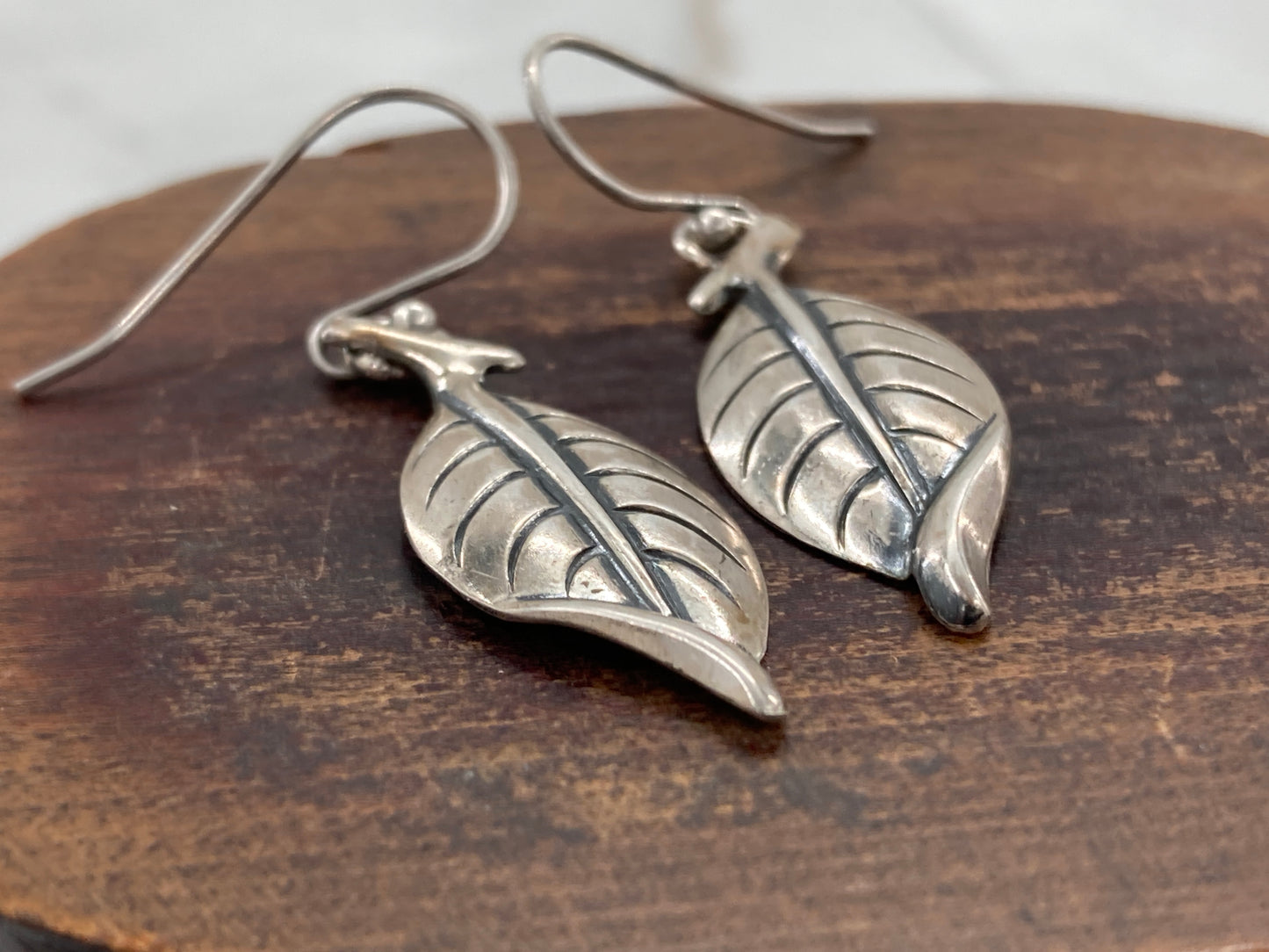 Sterling Silver Leaf Earrings