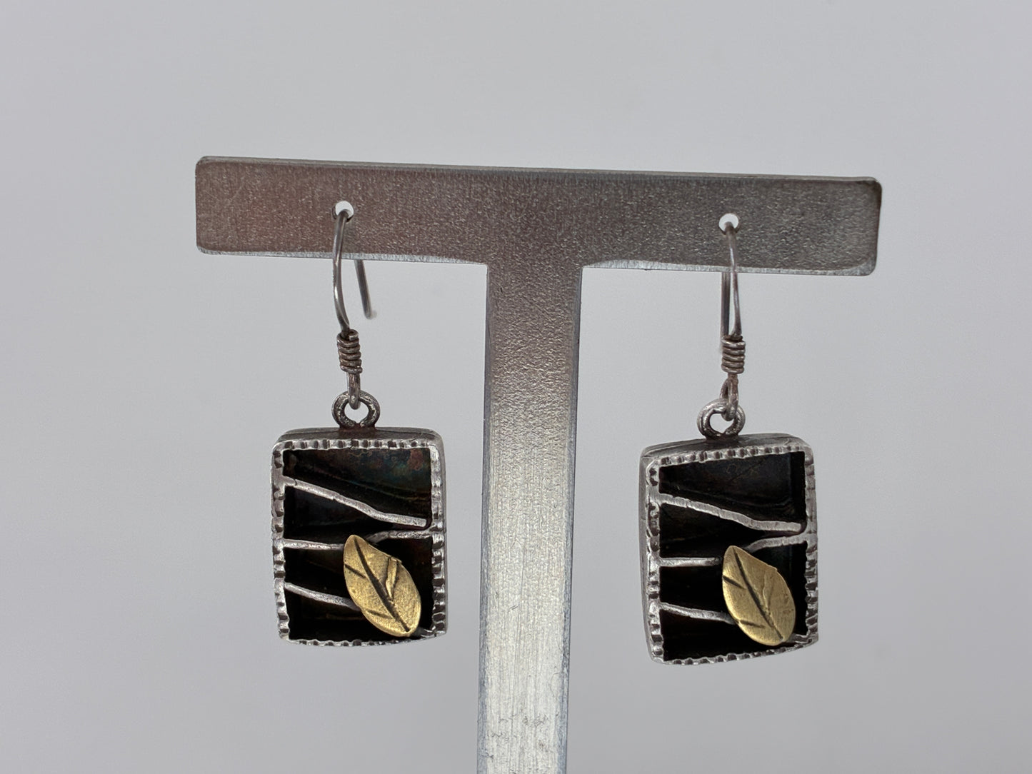 Brass Leaf Rescued Earrings