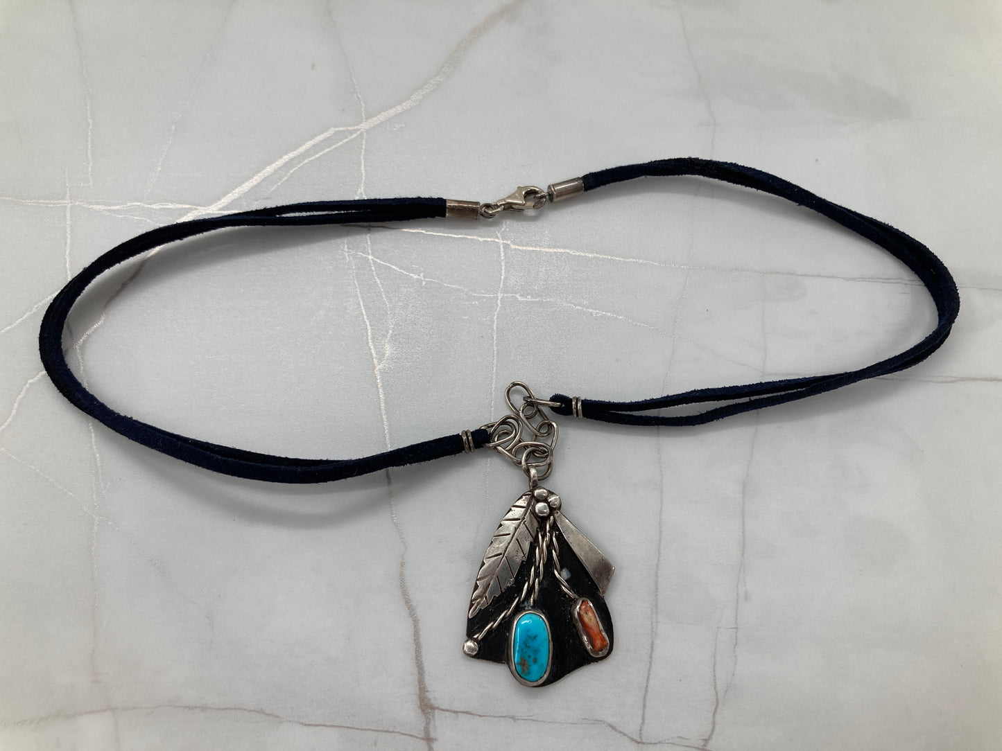 Midcentury Native Pendant Necklace